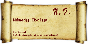 Némedy Ibolya névjegykártya